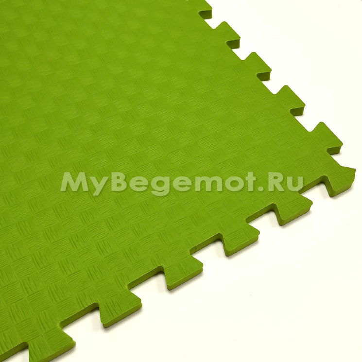 Мягкий пол, коврики-пазлы 100х100x1.4 см, лайм