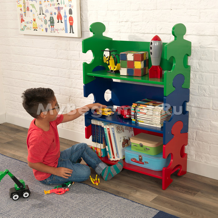 Стеллаж для хранения вещей KidKraft «Пазл», яркий