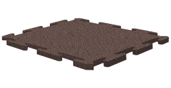 Резиновая плитка на пазлах RUBBLEX PUZZLE 1000х1000х15 мм, темно-коричневая