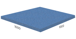 Резиновая плитка RUBBLEX STANDART, 100x100 см, синяя