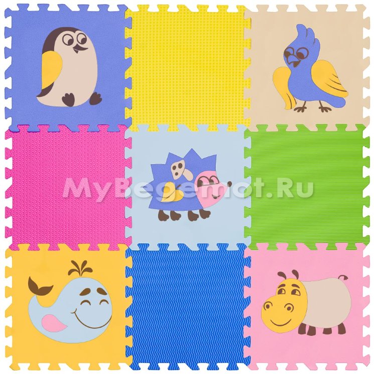 Набор мягких плиток коврик-пазл Funkids™ "Дикие Животные-10"