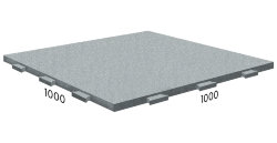 Резиновая плитка RUBBLEX со скрытым замком, 1000x1000 мм, серая